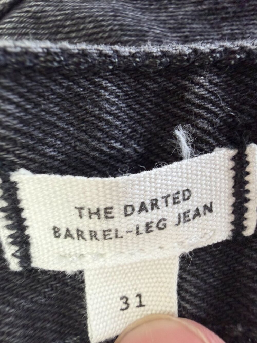 Madewell The Darted Barrel Leg Jeans Women's 31 Button Fly Black Denim High Rise - Picture 4 of 10